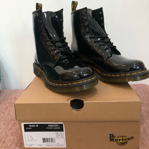 Doc Martens 1460 Patent Leather Lace Up Boots - Picture 1 of 6